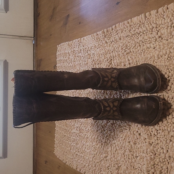 Old Gringo 7 1/2 B Distressed walking heel knee Boots - Picture 2 of 16